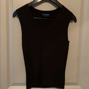 ANN TAYLOR Women's V-neck BLACK Size S Sweater Top